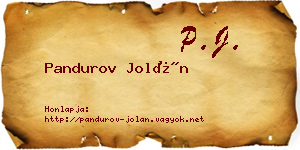 Pandurov Jolán névjegykártya
