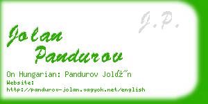 jolan pandurov business card